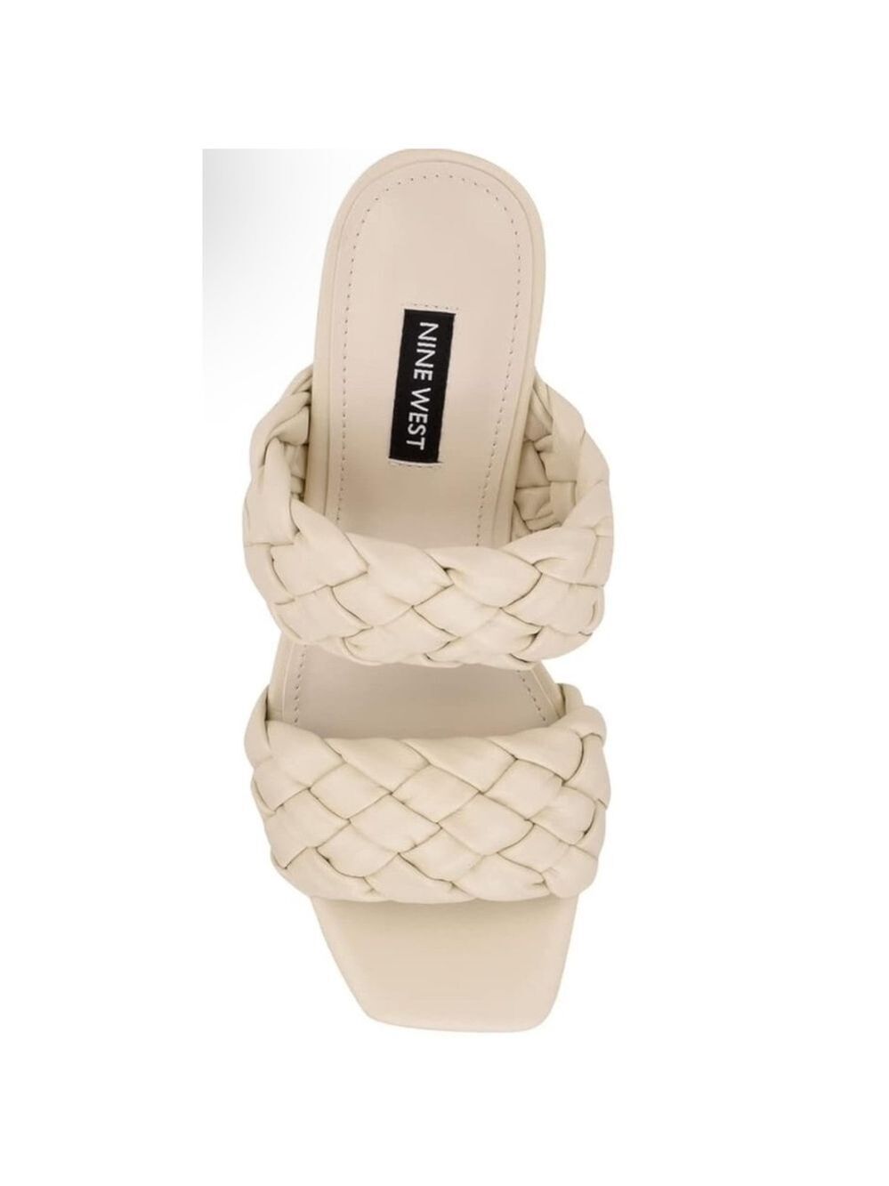 Nine West White Woven Wedges
